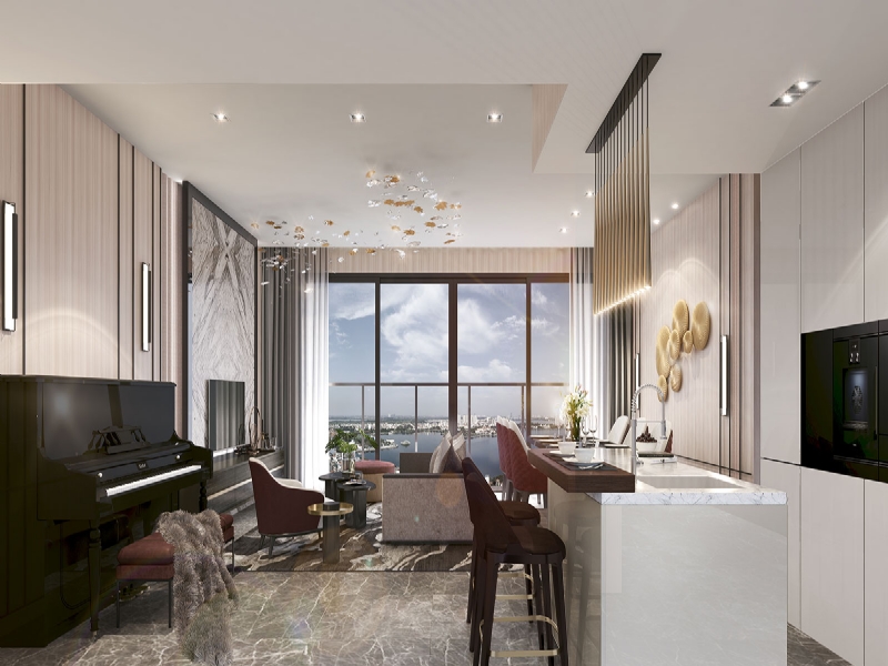 2-bedroom apartment for rent Heritage West Lake - Lotte view and basic furniture 5