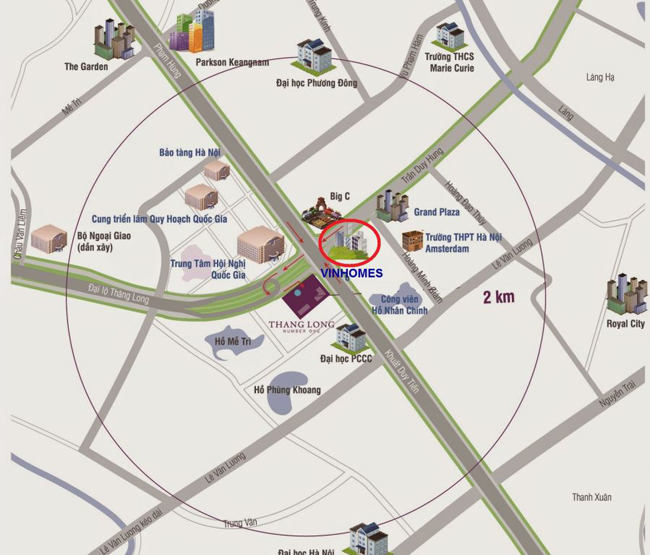 Location of Vinhomes D'Capitale