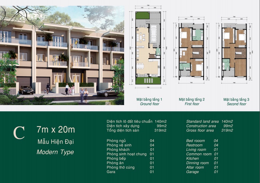 Floor plan of Grand Gardenville villas