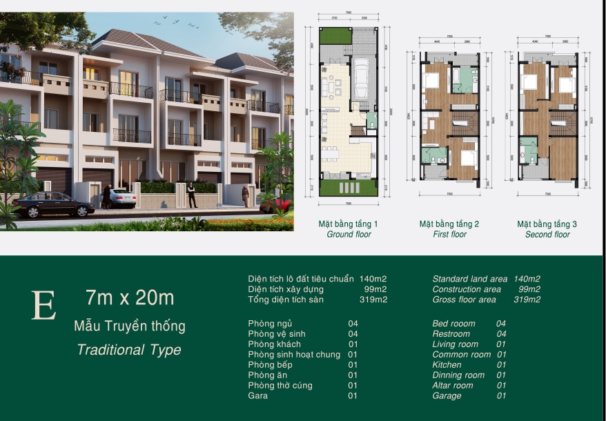 Floor plan of Grand Gardenville villas