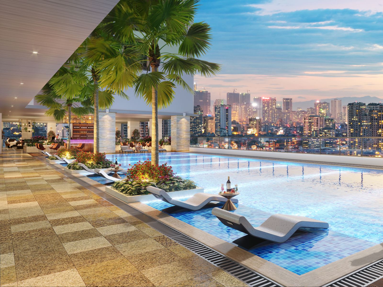 Sunshine City's infinity swimming pool